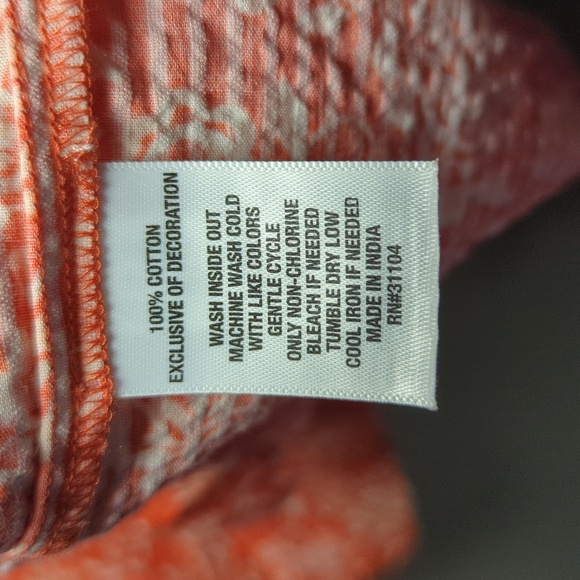 Crown & Ivy Orange + White Floral Ruffle Blouse Cap Sleeves Girls Size M NEW - Picture 6 of 6